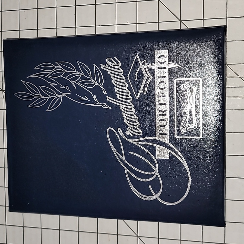 Graduate Portfolio Trifold -‎ New, Unused, Blue & Silver